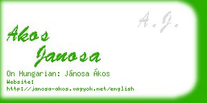 akos janosa business card